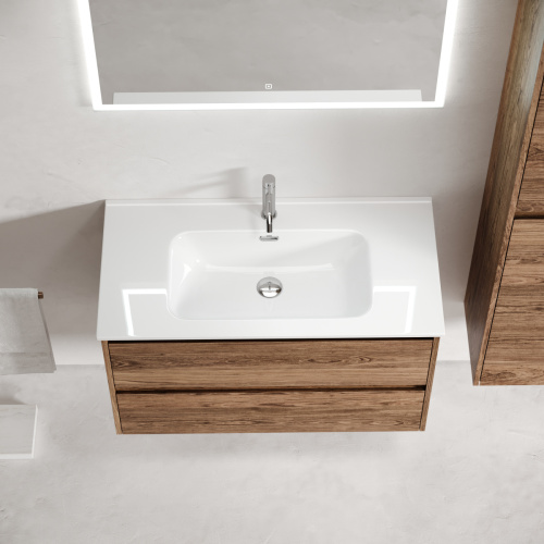 Тумба под раковину Sancos Libra LB80ECH 80х50 подвесная цвет коричневый - фото 5